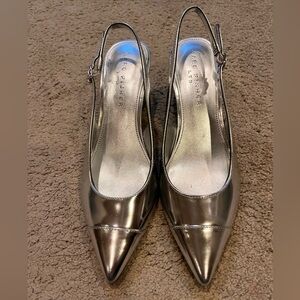 Marc Fisher Women's Silver Slingback Heels